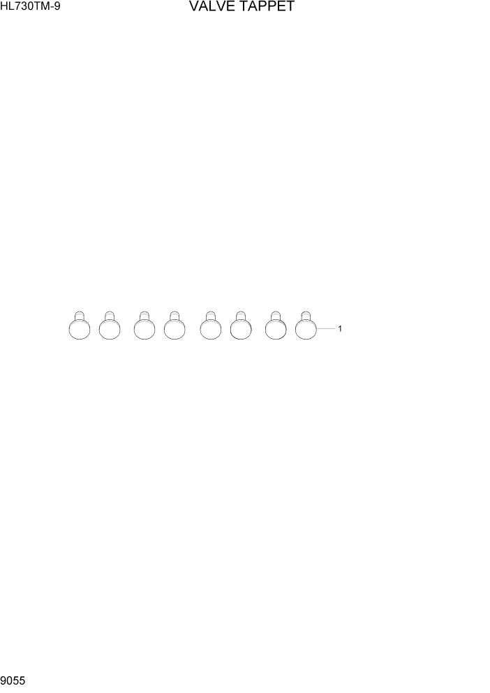 Схема запчастей Hyundai HL730TM-9 - PAGE 9055 VALVE TAPPETS ДВИГАТЕЛЬ БАЗА