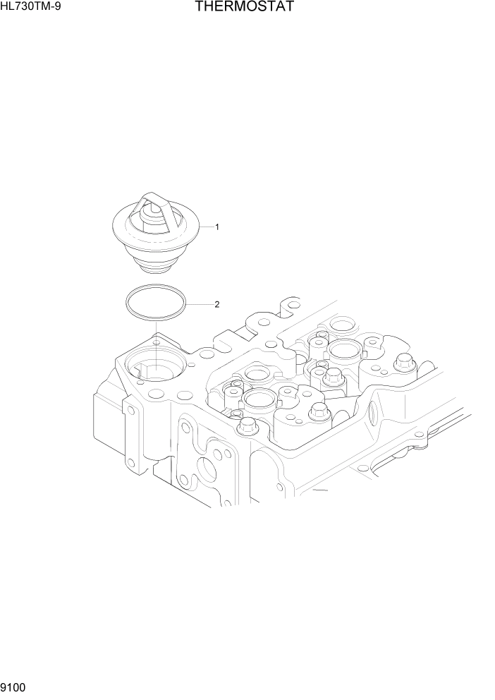 Схема запчастей Hyundai HL730TM-9 - PAGE 9100 THERMOSTAT ДВИГАТЕЛЬ БАЗА