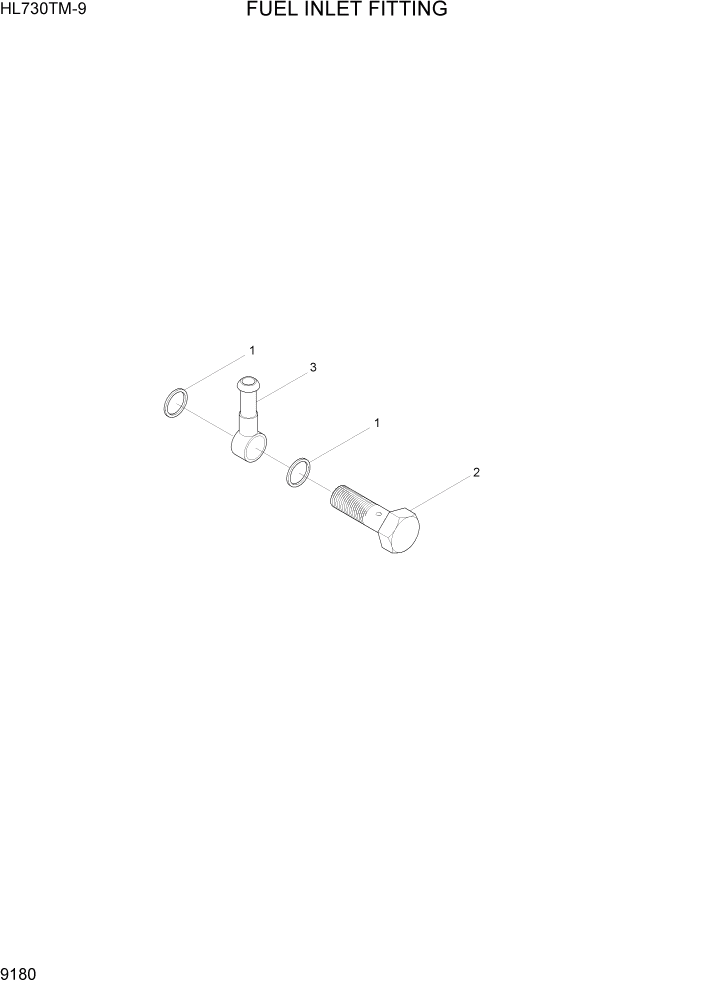 Схема запчастей Hyundai HL730TM-9 - PAGE 9180 FUEL INLET FITTING ДВИГАТЕЛЬ БАЗА