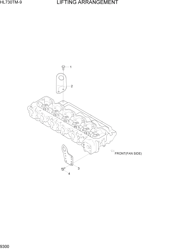 Схема запчастей Hyundai HL730TM-9 - PAGE 9300 LIFTING ARRANGEMENT ДВИГАТЕЛЬ БАЗА