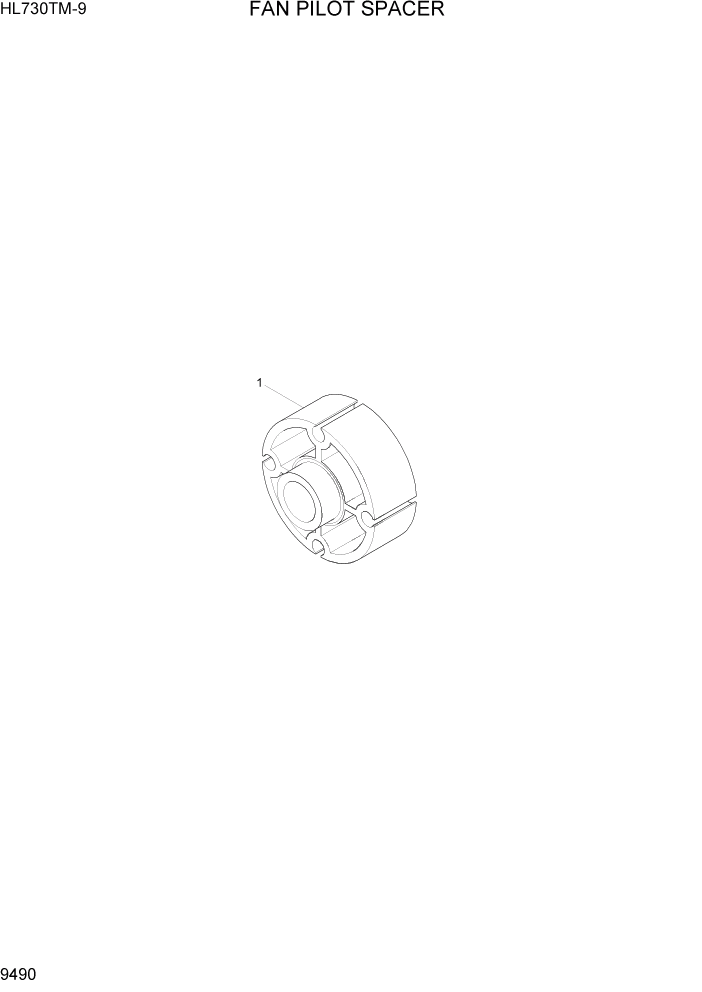 Схема запчастей Hyundai HL730TM-9 - PAGE 9490 FAN PILOT SPACER ДВИГАТЕЛЬ БАЗА