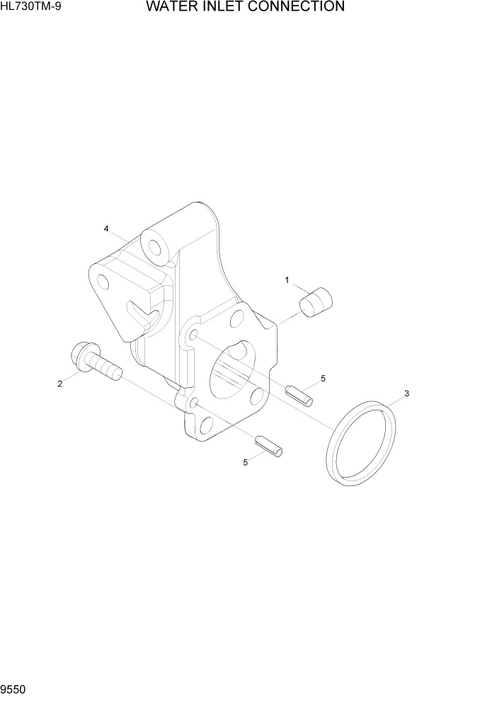 Схема запчастей Hyundai HL730TM-9 - PAGE 9550 WATER INLET CONNECTION ДВИГАТЕЛЬ БАЗА