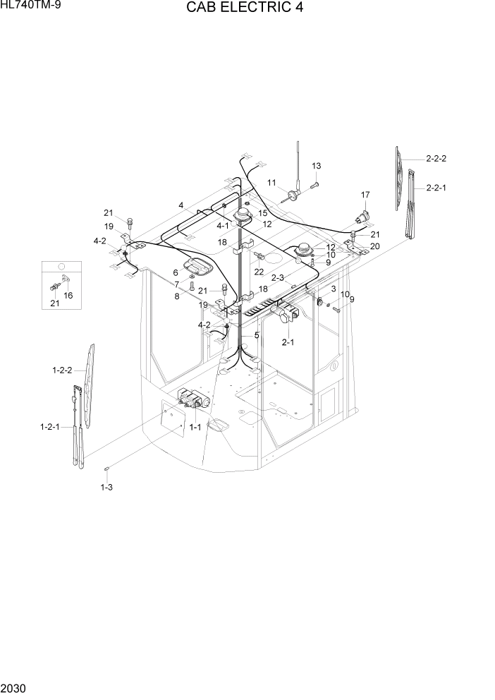 Схема запчастей Hyundai HL740TM-9 - PAGE 2030 CAB ELECTRIC 4 ЭЛЕКТРИЧЕСКАЯ СИСТЕМА