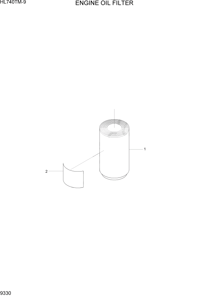 Схема запчастей Hyundai HL740TM-9 - PAGE 9330 ENGINE OIL FILTER ДВИГАТЕЛЬ БАЗА