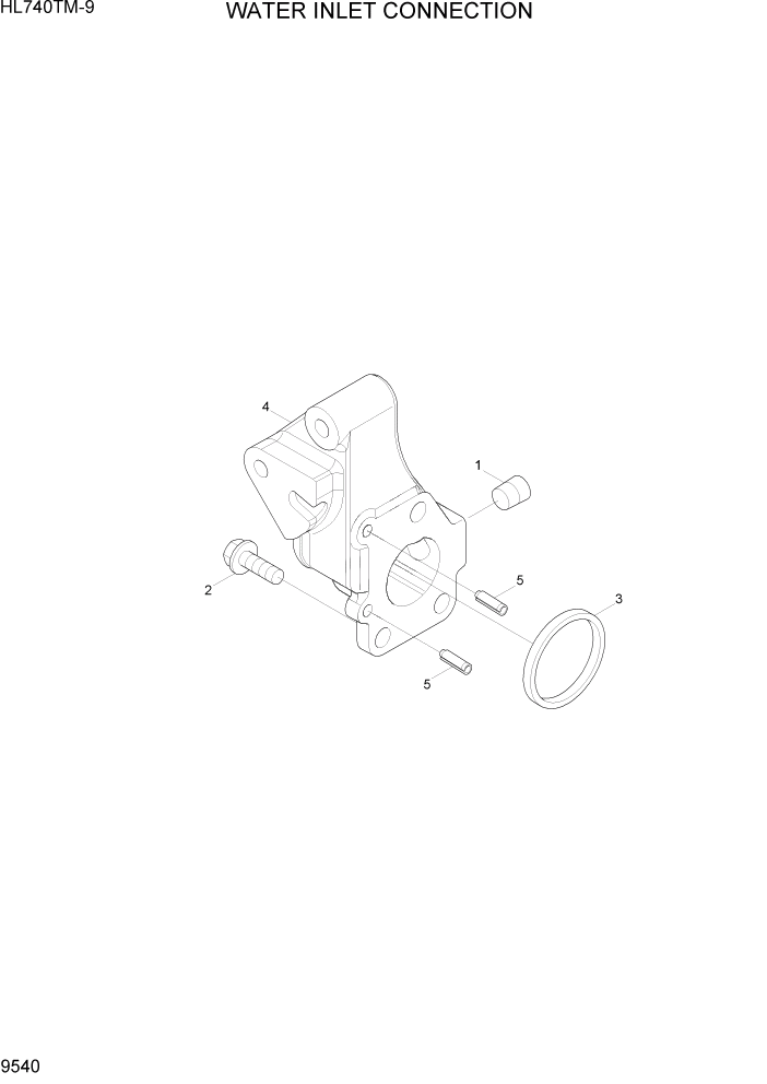 Схема запчастей Hyundai HL740TM-9 - PAGE 9540 WATER INLET CONNECTION ДВИГАТЕЛЬ БАЗА