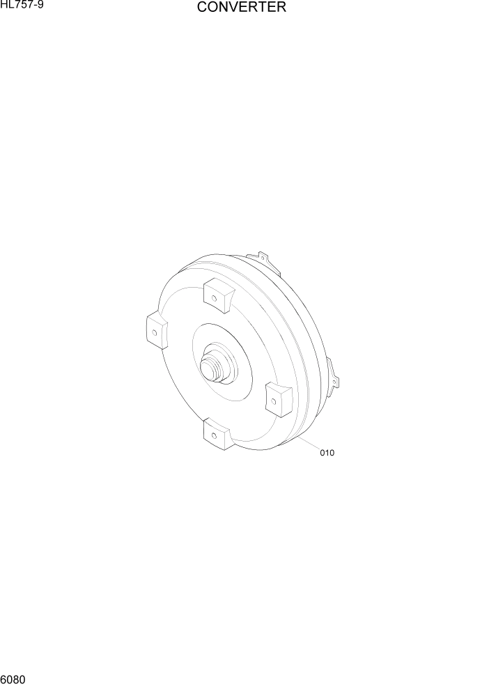 Схема запчастей Hyundai HL757-9 - PAGE 6080 CONVERTER СИЛОВАЯ СИСТЕМА