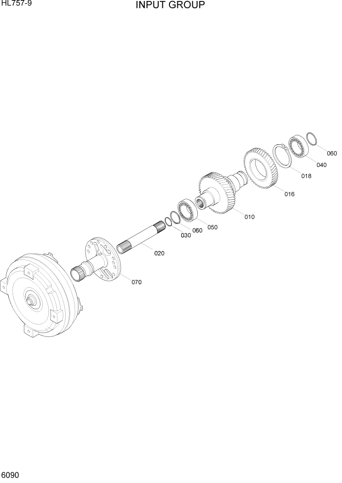 Схема запчастей Hyundai HL757-9 - PAGE 6090 INPUT GROUP СИЛОВАЯ СИСТЕМА