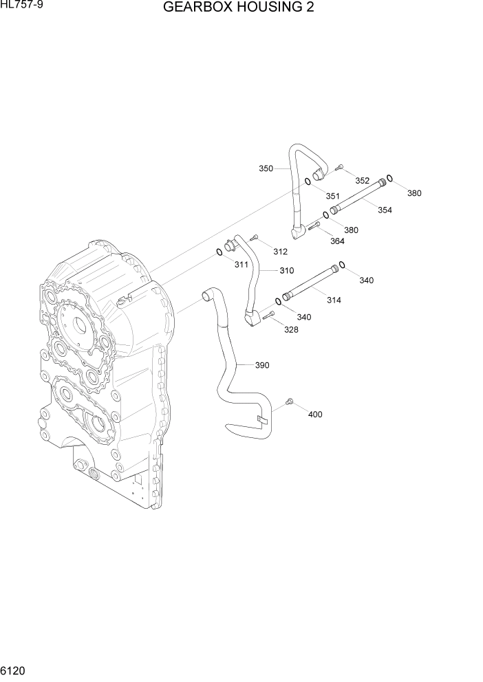 Схема запчастей Hyundai HL757-9 - PAGE 6120 GEARBOX HOUSING 2 СИЛОВАЯ СИСТЕМА