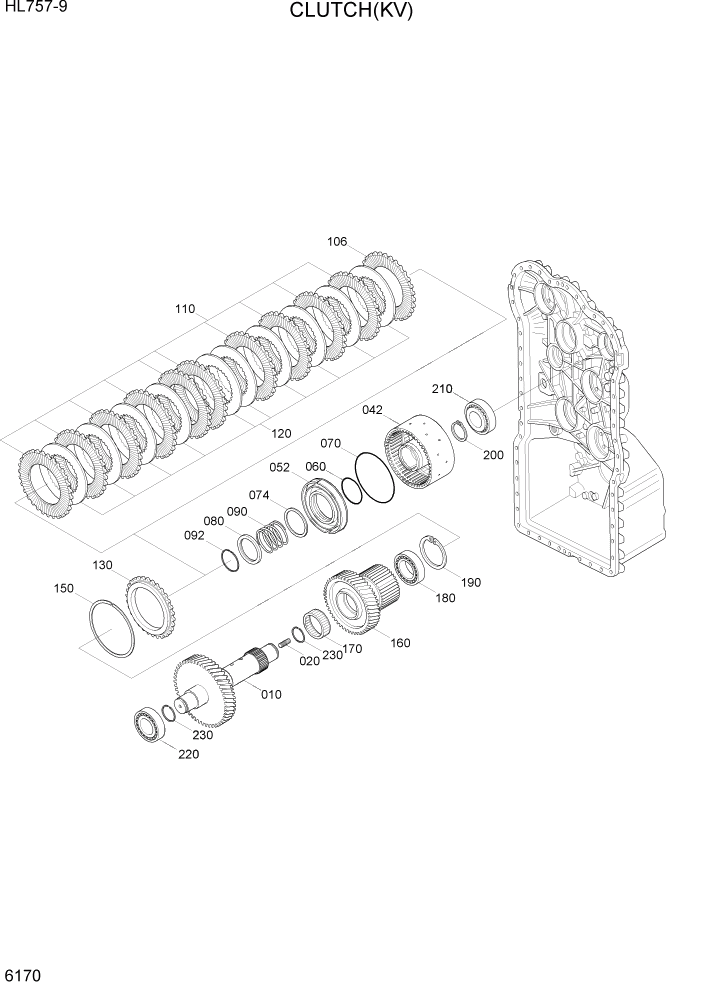 Схема запчастей Hyundai HL757-9 - PAGE 6170 CLUTCH(KV) СИЛОВАЯ СИСТЕМА
