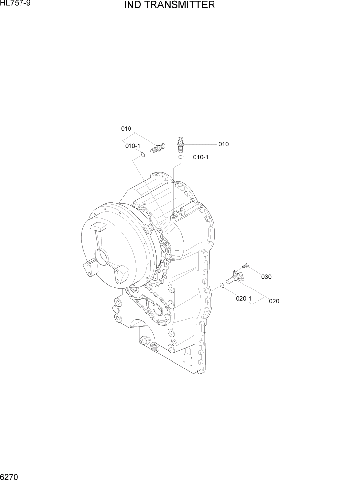 Схема запчастей Hyundai HL757-9 - PAGE 6270 IND TRANSMITTER СИЛОВАЯ СИСТЕМА