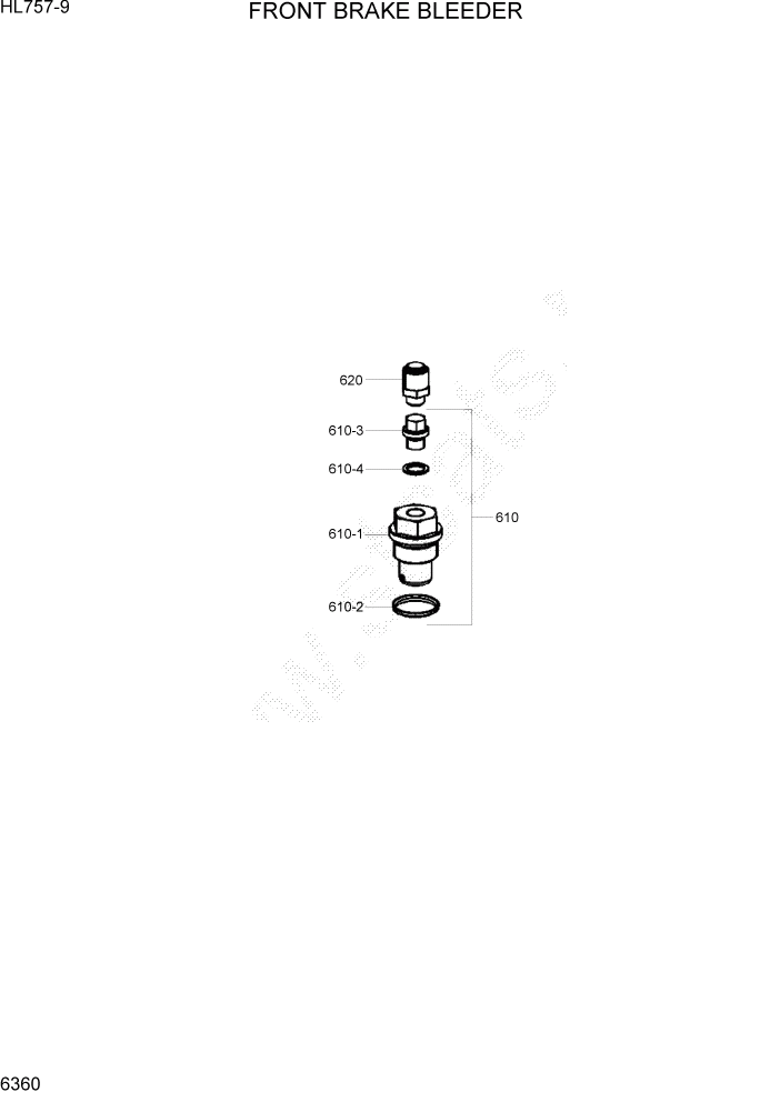 Схема запчастей Hyundai HL757-9 - PAGE 6360 FRONT BRAKE BLEEDER СИЛОВАЯ СИСТЕМА
