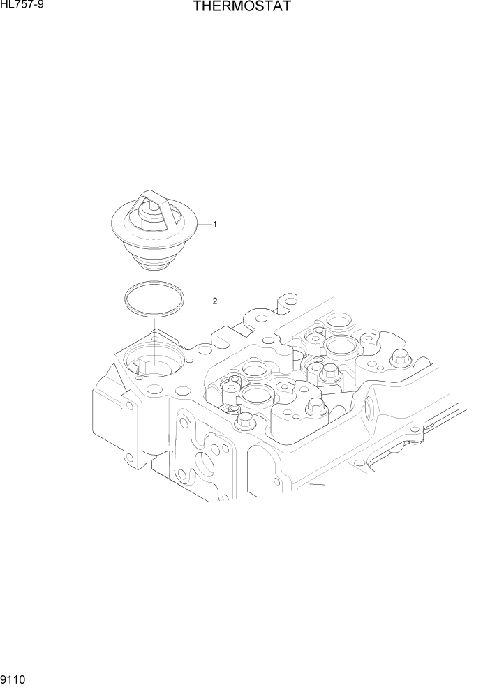 Схема запчастей Hyundai HL757-9 - PAGE 9110 THERMOSTAT ДВИГАТЕЛЬ БАЗА