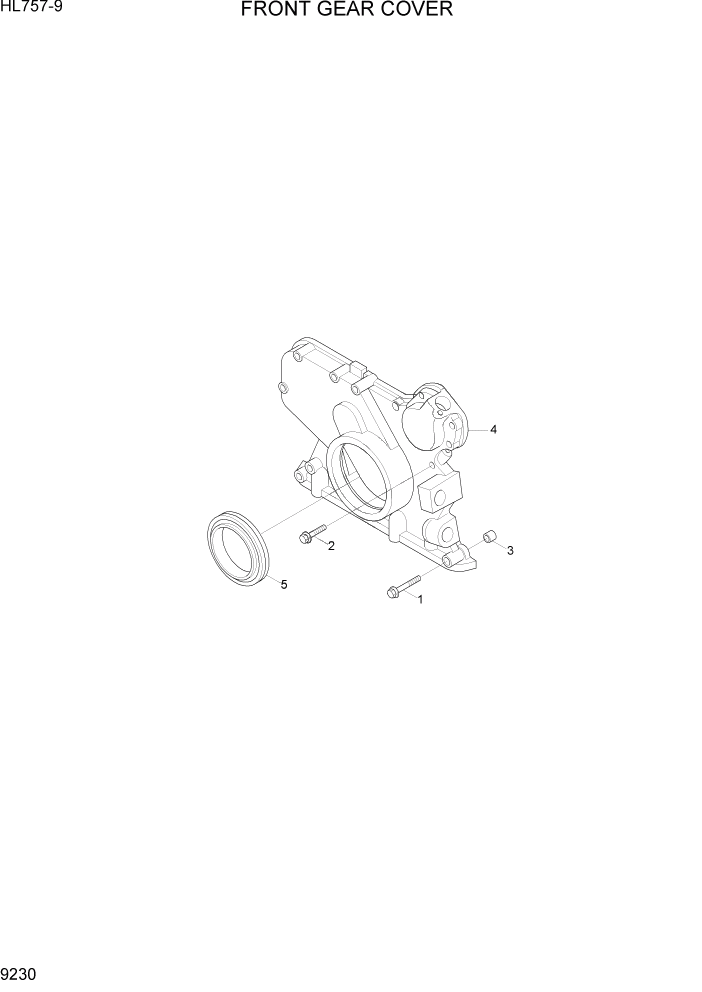 Схема запчастей Hyundai HL757-9 - PAGE 9230 FRONT GEAR COVER ДВИГАТЕЛЬ БАЗА