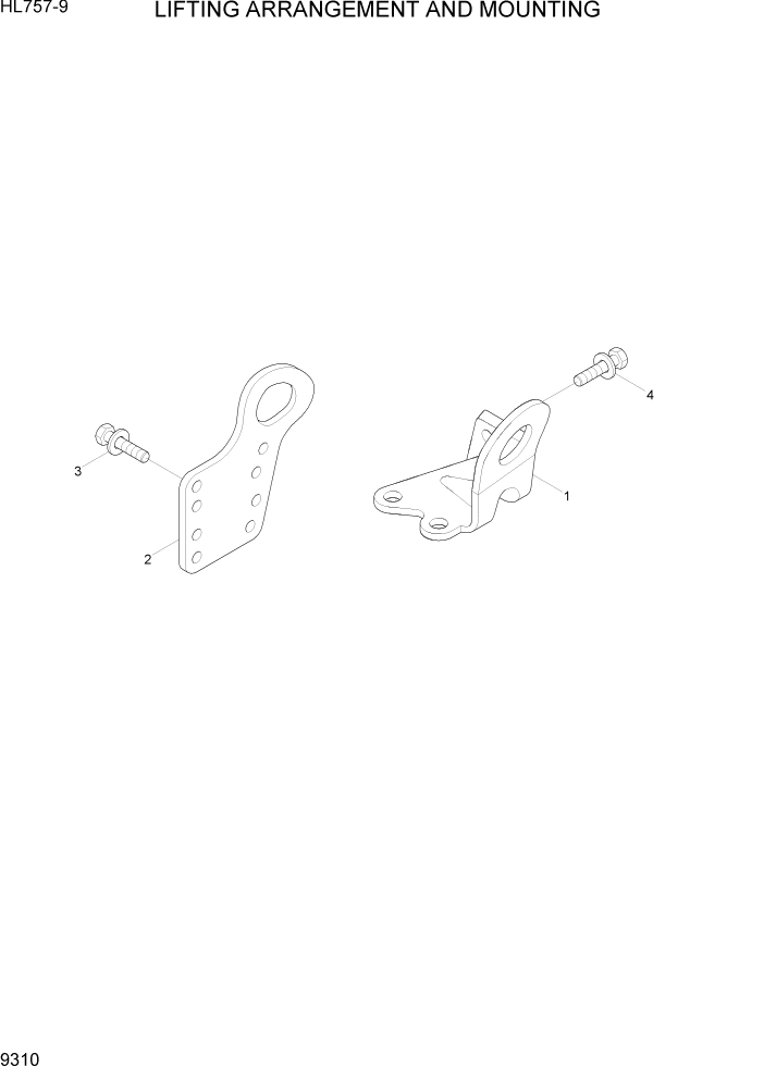 Схема запчастей Hyundai HL757-9 - PAGE 9310 LIFTING ARRANGEMENT AND MOUNTING ДВИГАТЕЛЬ БАЗА