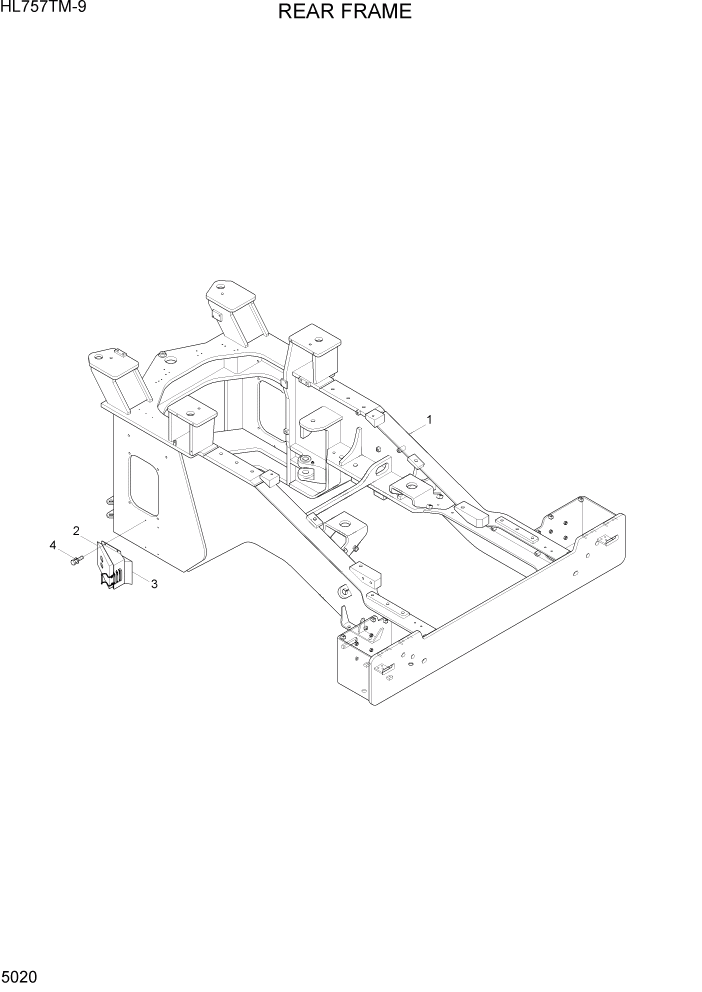 Схема запчастей Hyundai HL757TM-9 - PAGE 5020 REAR FRAME СТРУКТУРА