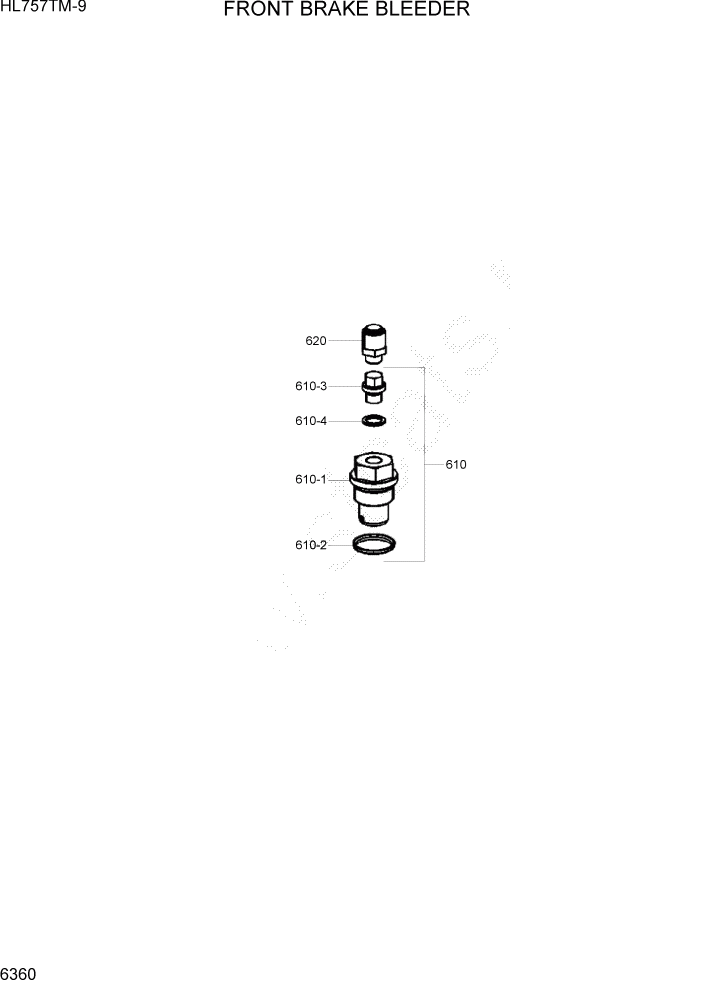 Схема запчастей Hyundai HL757TM-9 - PAGE 6360 FRONT BRAKE BLEEDER СИЛОВАЯ СИСТЕМА