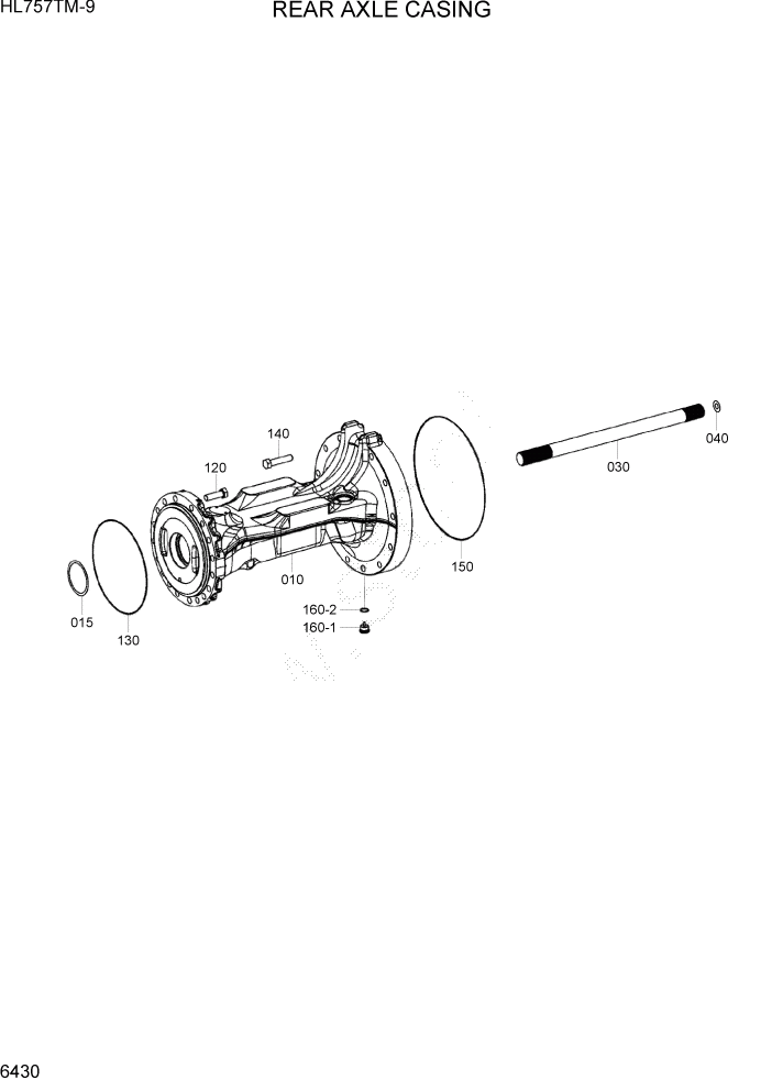 Схема запчастей Hyundai HL757TM-9 - PAGE 6430 REAR AXLE CASING СИЛОВАЯ СИСТЕМА