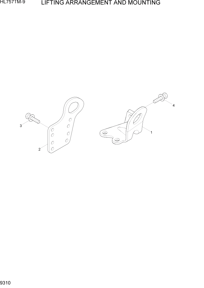 Схема запчастей Hyundai HL757TM-9 - PAGE 9310 LIFTING ARRANGEMENT AND MOUNTING ДВИГАТЕЛЬ БАЗА
