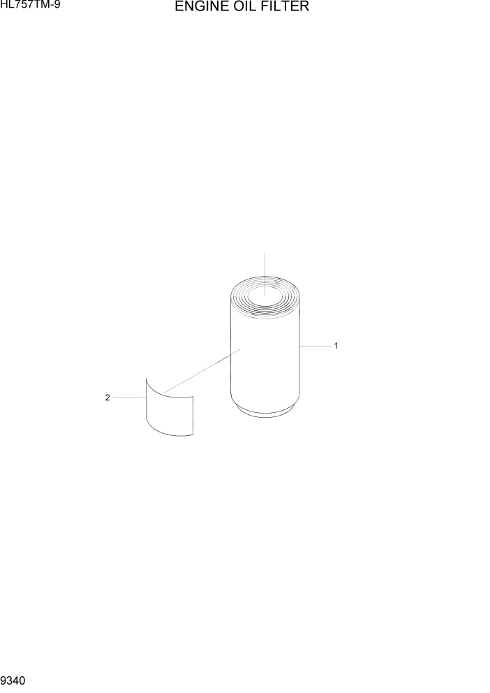 Схема запчастей Hyundai HL757TM-9 - PAGE 9340 ENGINE OIL FILTER ДВИГАТЕЛЬ БАЗА