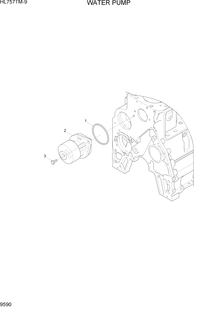 Схема запчастей Hyundai HL757TM-9 - PAGE 9590 WATER PUMP ДВИГАТЕЛЬ БАЗА