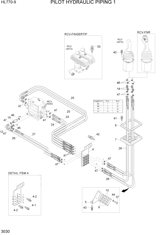 Схема запчастей Hyundai HL770-9 - PAGE 3030 PILOT HYDRAULIC PIPING 1 ГИДРАВЛИЧЕСКАЯ СИСТЕМА