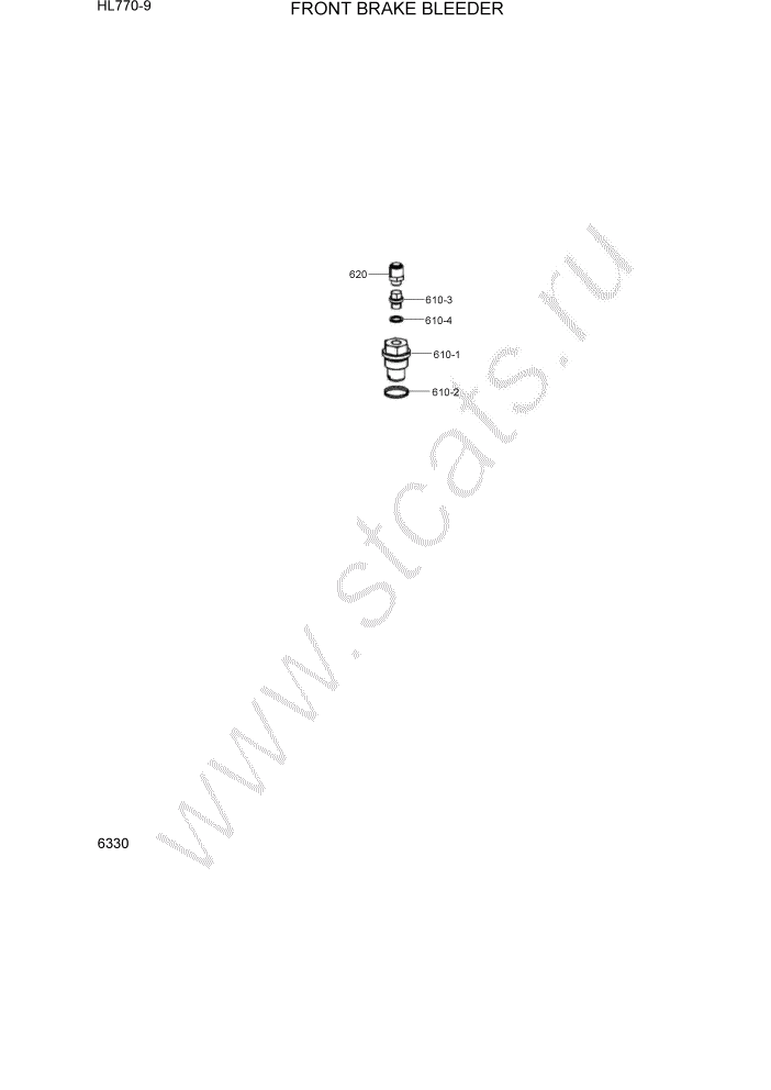 Схема запчастей Hyundai HL770-9 - PAGE 6330 FRONT BRAKE BLEEDER СИЛОВАЯ СИСТЕМА