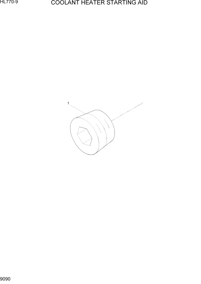 Схема запчастей Hyundai HL770-9 - PAGE 9090 COOLANT HEATER STARTING AID ДВИГАТЕЛЬ БАЗА