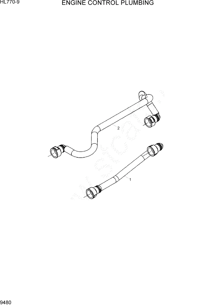 Схема запчастей Hyundai HL770-9 - PAGE 9480 ENGINE CONTROL PLUMBING ДВИГАТЕЛЬ БАЗА