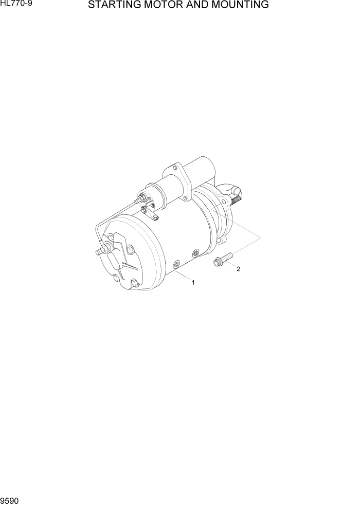 Схема запчастей Hyundai HL770-9 - PAGE 9590 STARTING MOTOR AND MOUNTING ДВИГАТЕЛЬ БАЗА