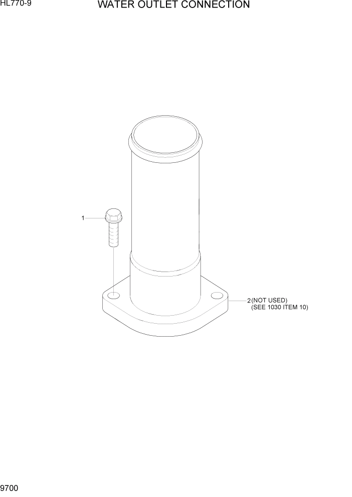 Схема запчастей Hyundai HL770-9 - PAGE 9700 WATER OUTLET CONNECTION ДВИГАТЕЛЬ БАЗА