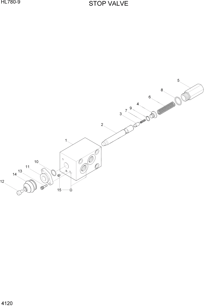 Схема запчастей Hyundai HL780-9 - PAGE 4120 STOP VALVE ГИДРАВЛИЧЕСКИЕ КОМПОНЕНТЫ