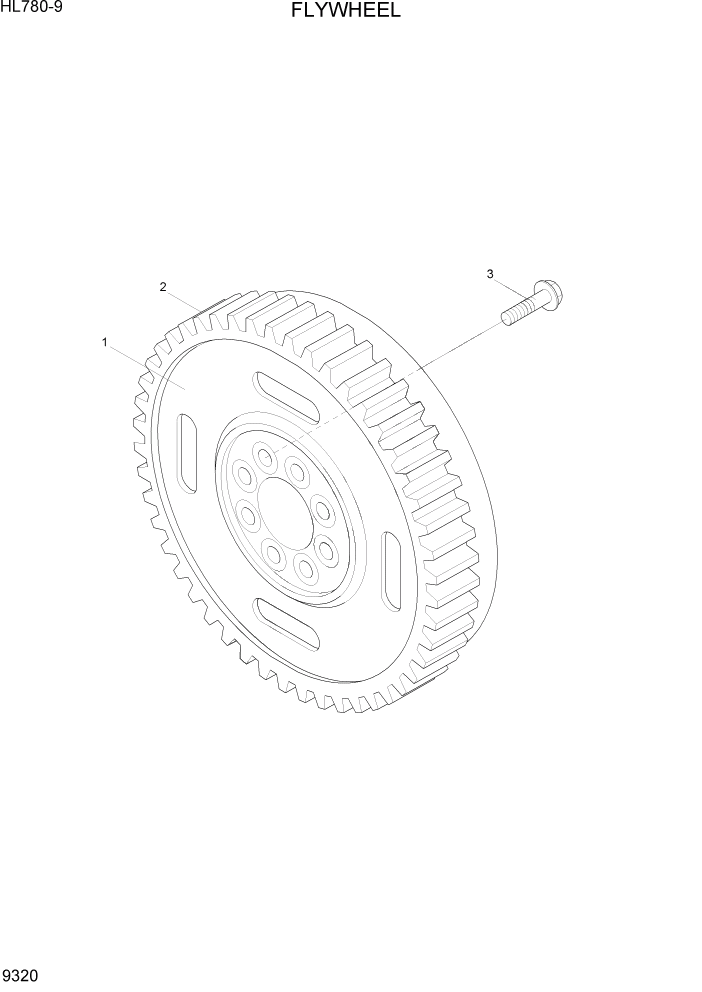 Схема запчастей Hyundai HL780-9 - PAGE 9320 FLYWHEEL ДВИГАТЕЛЬ БАЗА