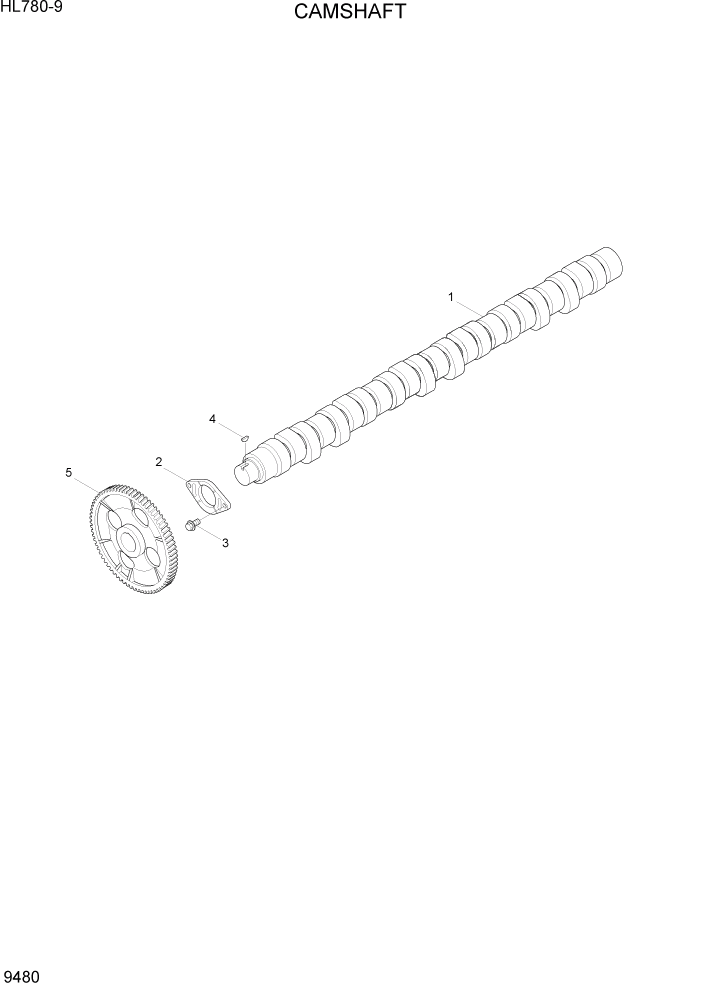 Схема запчастей Hyundai HL780-9 - PAGE 9480 CAMSHAFT ДВИГАТЕЛЬ БАЗА