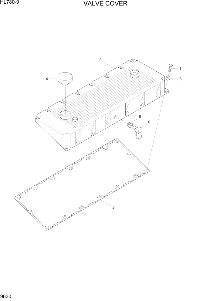 Схема запчастей Hyundai HL780-9 - PAGE 9630 VALVE COVER ДВИГАТЕЛЬ БАЗА