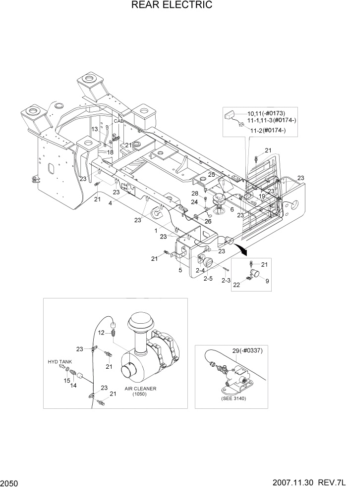 Схема запчастей Hyundai HL730-7 - PAGE 2050 REAR ELECTRIC ЭЛЕКТРИЧЕСКАЯ СИСТЕМА