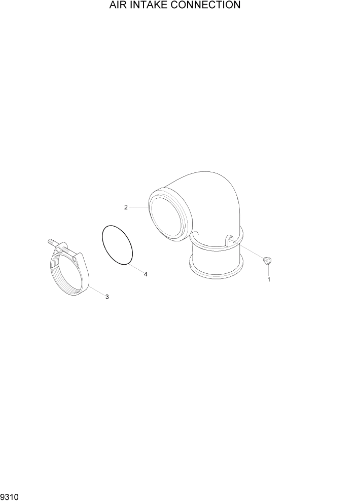 Схема запчастей Hyundai HL730-7 - PAGE 9310 AIR INTAKE CONNECTION ДВИГАТЕЛЬ БАЗА