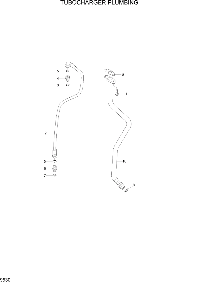 Схема запчастей Hyundai HL730-7A - PAGE 9530 TURBOCHARGER PLUMBING ДВИГАТЕЛЬ БАЗА