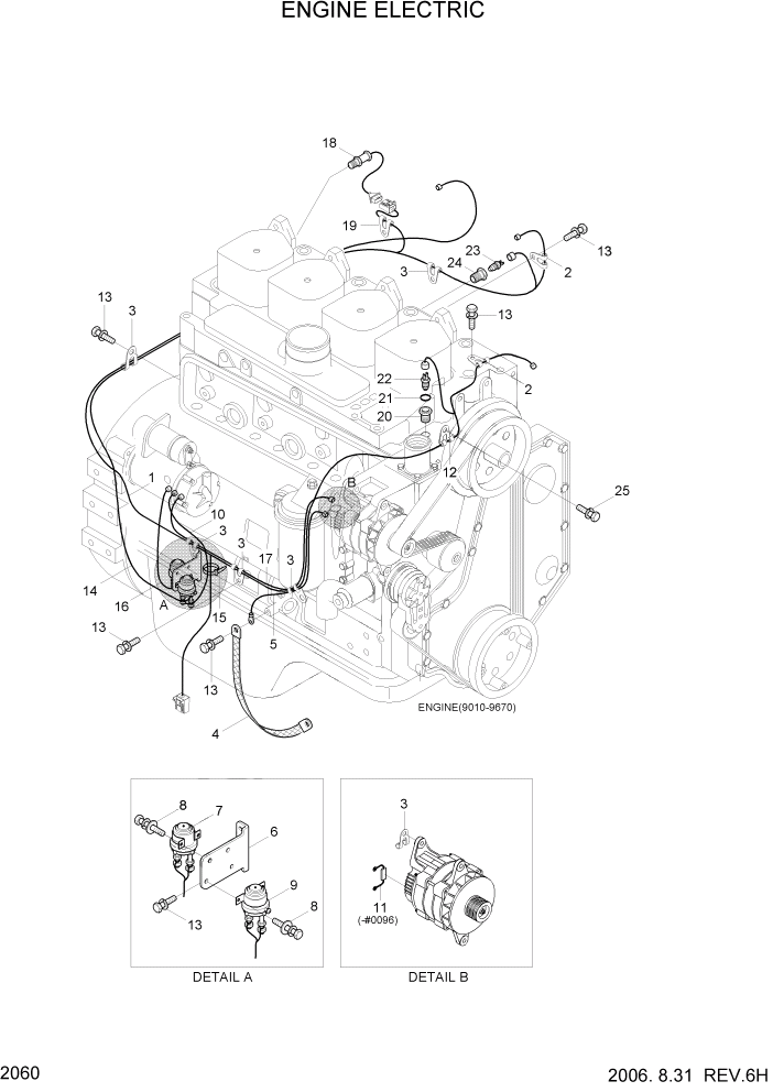 Схема запчастей Hyundai HL730TM7 - PAGE 2060 ENGINE ELECTRIC ЭЛЕКТРИЧЕСКАЯ СИСТЕМА