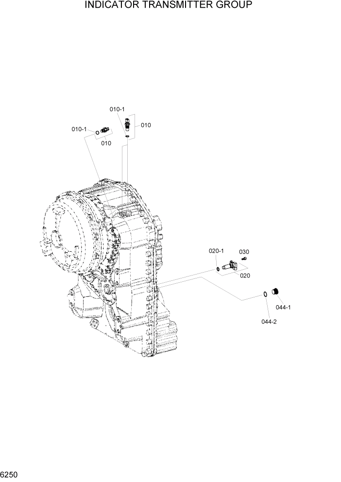 Схема запчастей Hyundai HL730TM7 - PAGE 6250 INDICATOR TRANSMITTER GROUP СИЛОВАЯ СИСТЕМА