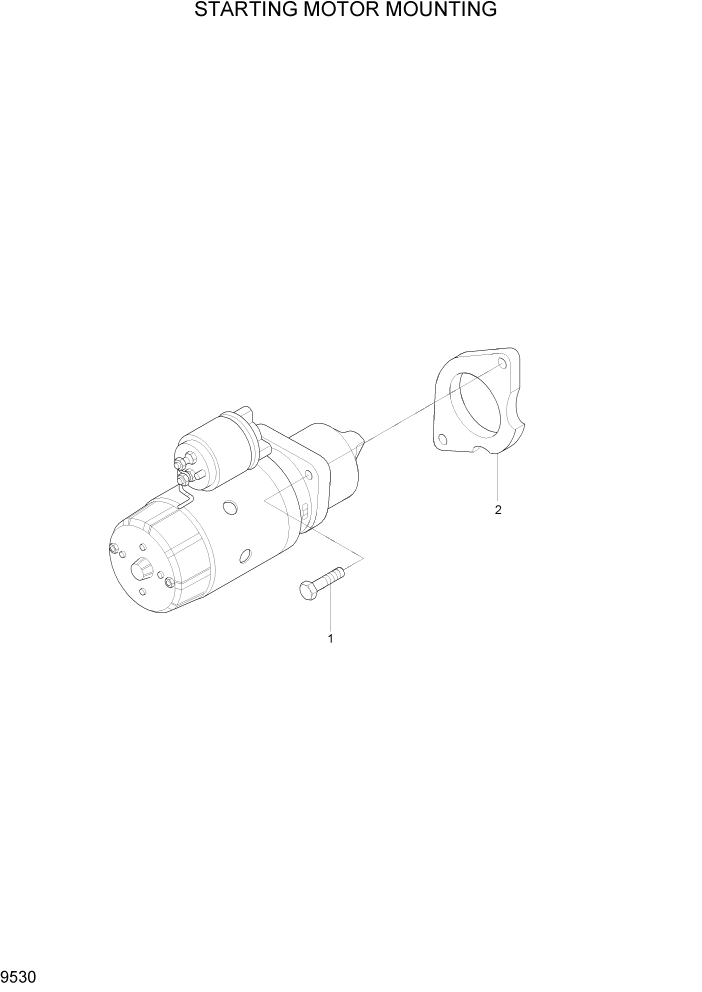 Схема запчастей Hyundai HL730TM7 - PAGE 9530 STARTING MOTOR MOUNTING ДВИГАТЕЛЬ БАЗА