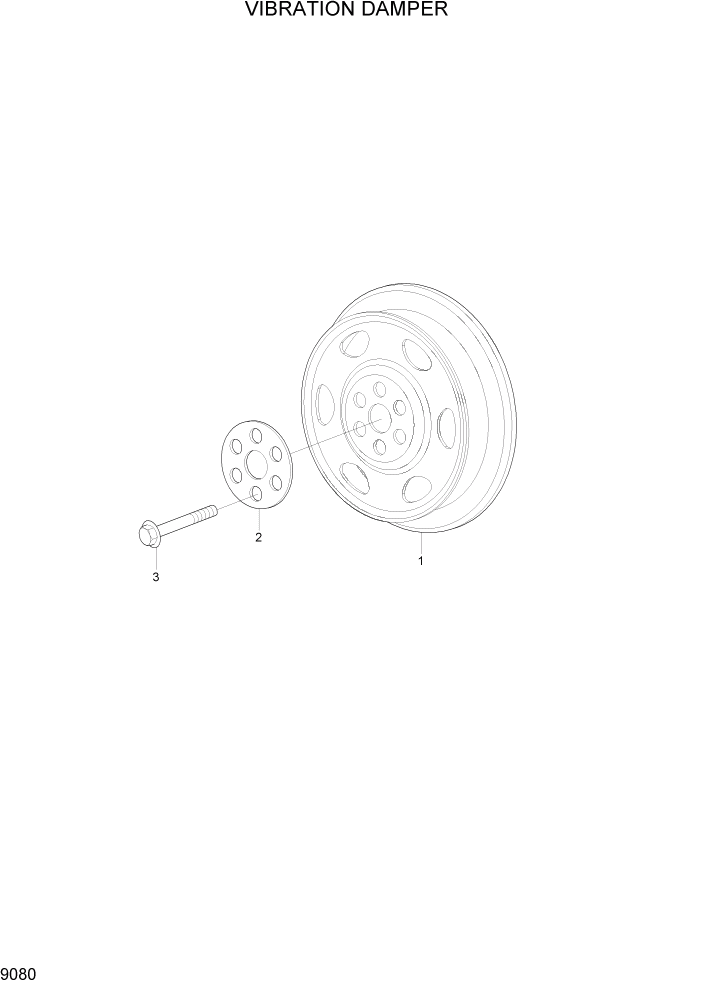 Схема запчастей Hyundai HL730TM7A - PAGE 9080 VIBRATION DAMPER ДВИГАТЕЛЬ БАЗА
