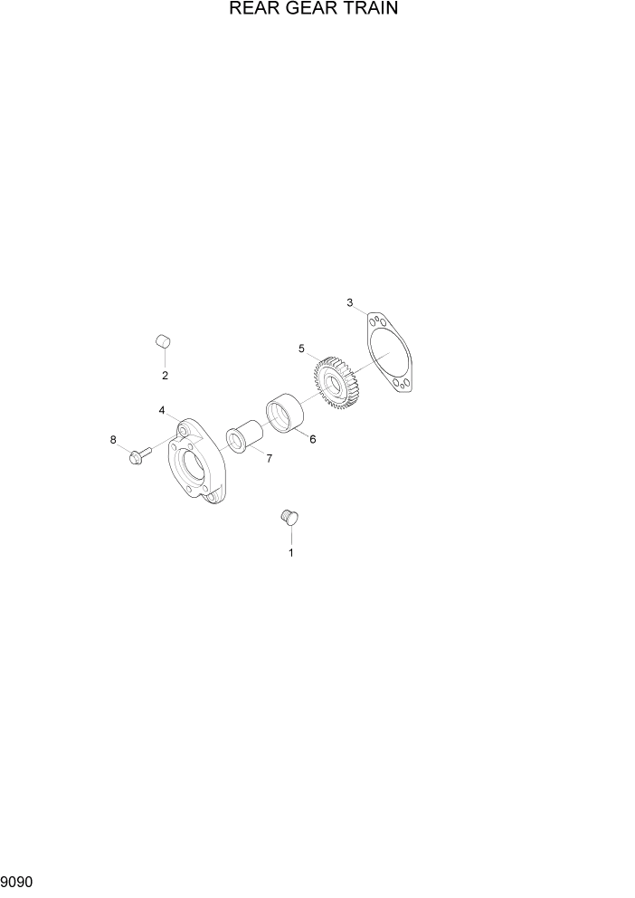 Схема запчастей Hyundai HL730TM7A - PAGE 9090 REAR GEAR TRAIN ДВИГАТЕЛЬ БАЗА