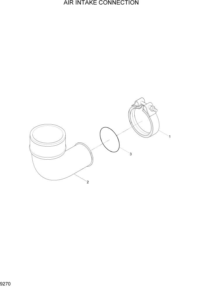 Схема запчастей Hyundai HL730TM7A - PAGE 9270 AIR INTAKE CONNECTION ДВИГАТЕЛЬ БАЗА