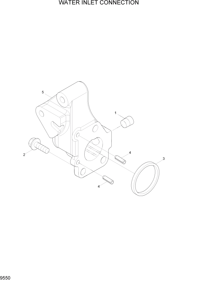 Схема запчастей Hyundai HL730TM7A - PAGE 9550 WATER INLET CONNECTION ДВИГАТЕЛЬ БАЗА
