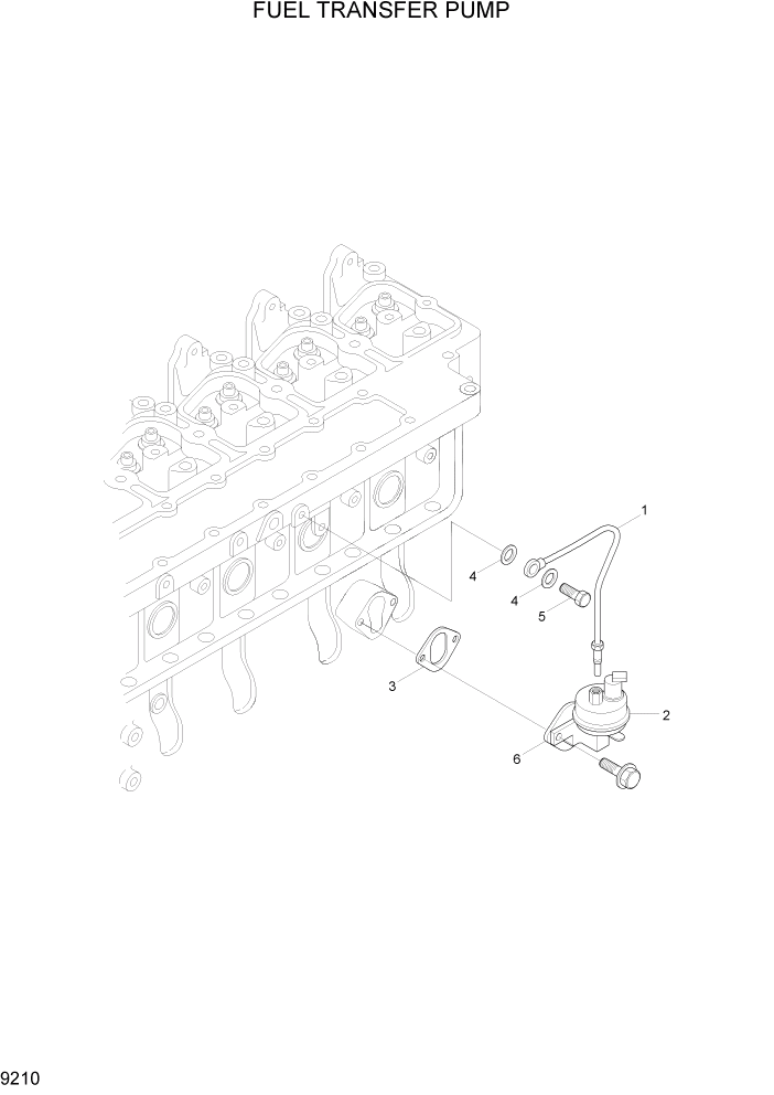 Схема запчастей Hyundai HL740-7 - PAGE 9210 FUEL TRANSFER PUMP ДВИГАТЕЛЬ БАЗА