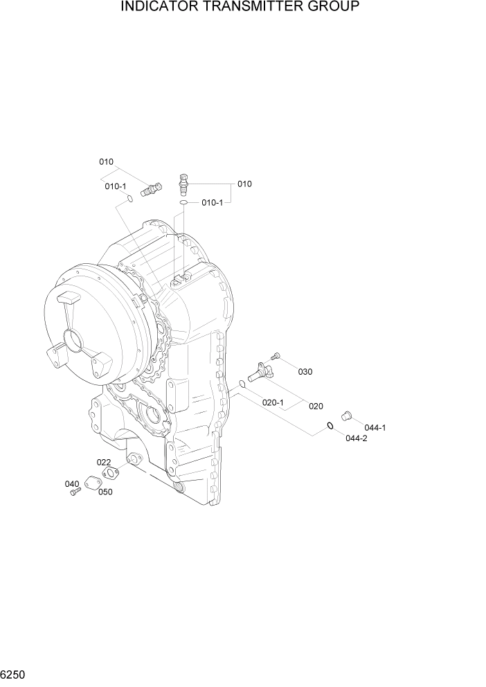 Схема запчастей Hyundai HL740-7A - PAGE 6250 INDICATOR TRANSMITTER GROUP СИЛОВАЯ СИСТЕМА