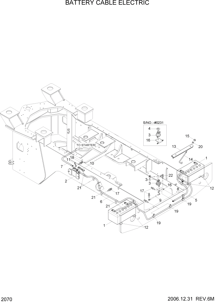 Схема запчастей Hyundai HL740TM-7 - PAGE 2070 BATTERY CABLE ELECTRIC ЭЛЕКТРИЧЕСКАЯ СИСТЕМА