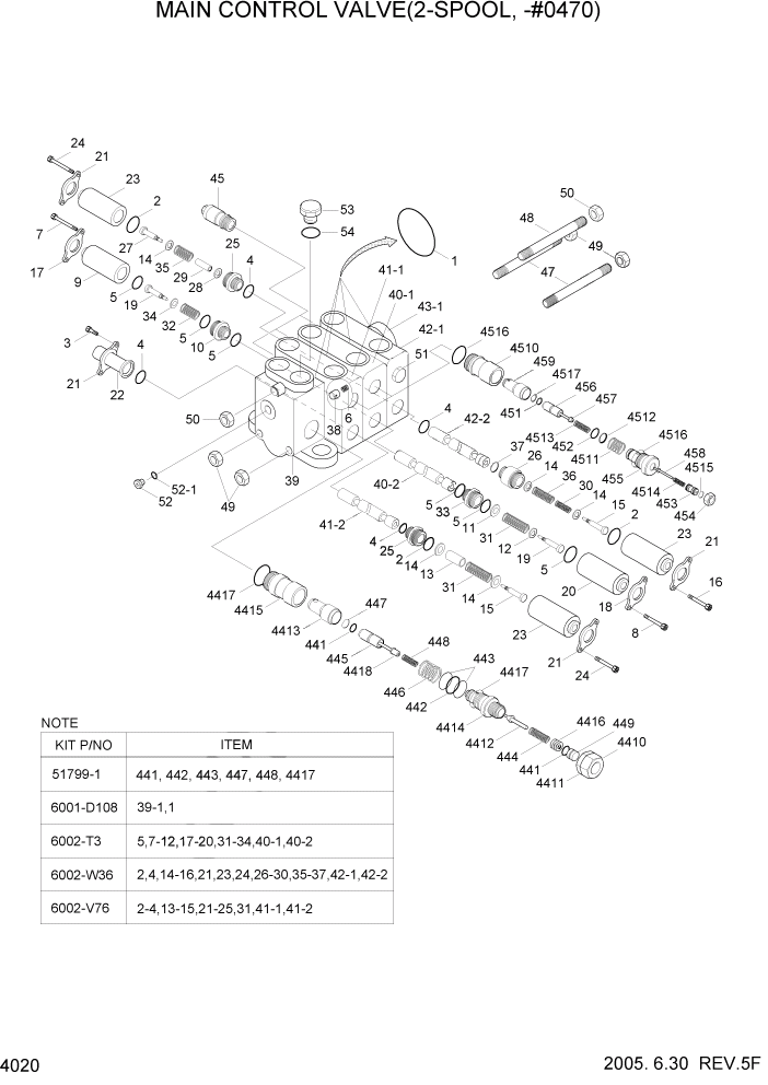 Схема запчастей Hyundai HL740TM-7 - PAGE 4020 MAIN CONTROL VALVE(3-SPOOL, -#0191) ГИДРАВЛИЧЕСКИЕ КОМПОНЕНТЫ