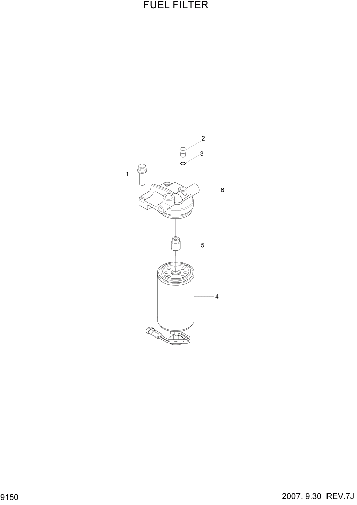 Схема запчастей Hyundai HL740TM-7 - PAGE 9150 FUEL FILTER ДВИГАТЕЛЬ БАЗА