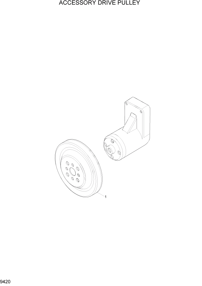 Схема запчастей Hyundai HL740TM-7 - PAGE 9420 ACCESSORY DRIVE PULLEY ДВИГАТЕЛЬ БАЗА